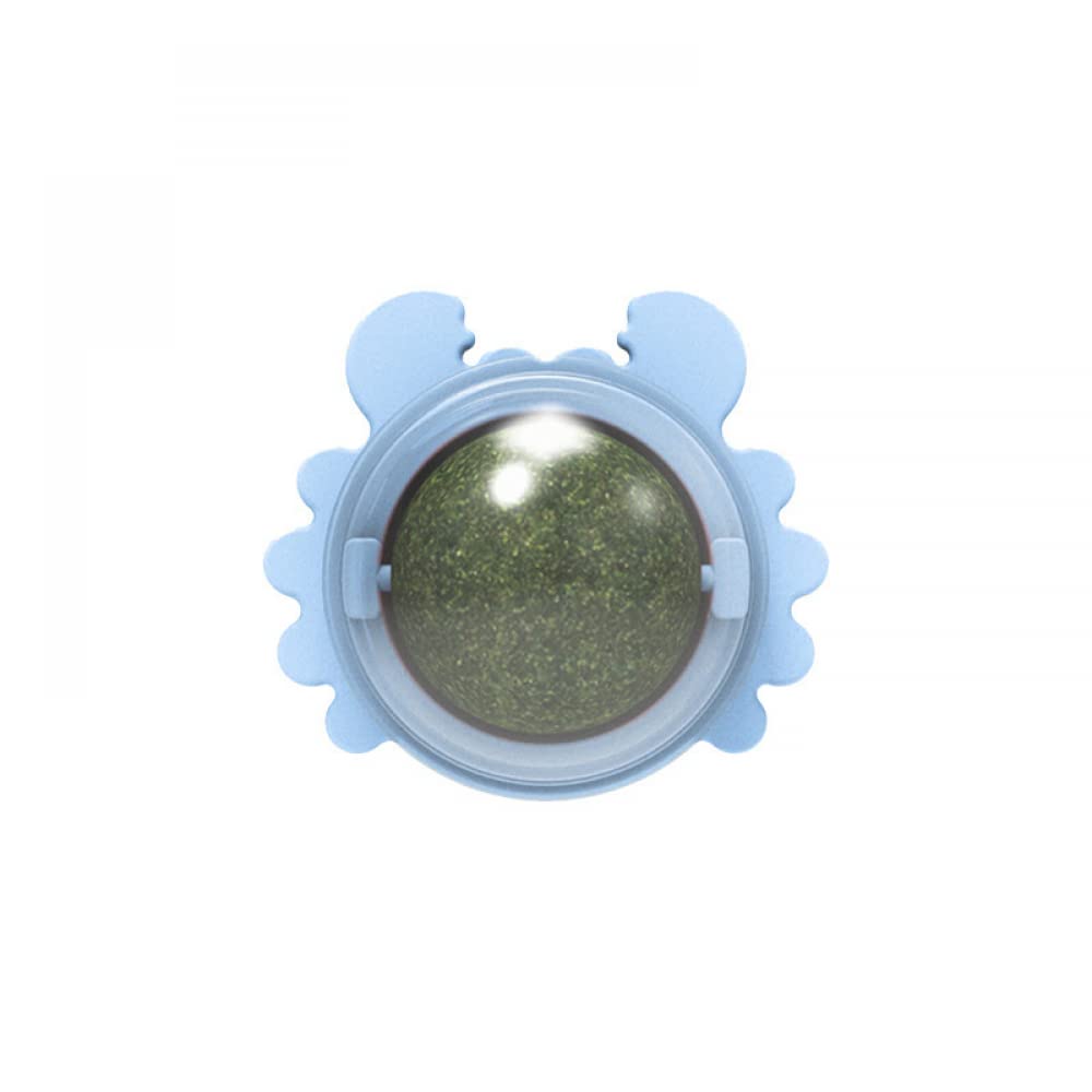 Bälle für Katzen, essbare Kitty Cats Spielzeug Katzenminze Bälle für Katzen Wand rotierende Indoor-Katze Snack Ball für Katze Zähne Reinigung, Katze Wanddekoration (grün/blau/rosa)-Blue
