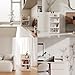 Pinkpum 5 Pack Stackable Plastic Storage Closet Organizers and Storage Bins Drawer Shelf Storage Container for Wardrobe Cupboard Kitchen Bathroom Office White