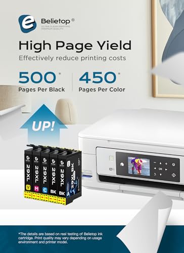 belietop Multipack 29 XL cartucce di ricambio per Epson 29XL per Epson XP-235 XP-245 XP-255 XP-332 XP-335 XP-342 XP-352 XP-345 XP-432 XP-435 XP-442 XP-445 (2 nero, 1 ciano, 1 magenta, 1 giallo)