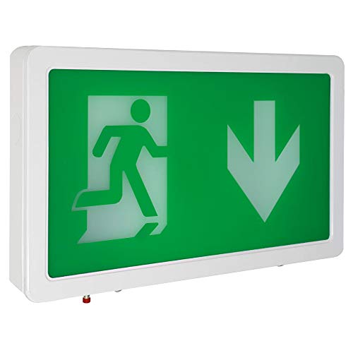 LightHub LED 3hr Emergency Exit Sign Box Maintained/Non-Maintained Fire Safety Light Fitting with Exit Legend