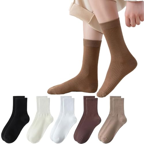 La Mejor Recopilación de Calcetines para Mujer al mejor precio. 41 10 Pares Calcetines de Mujer, Calcetines de Algodón Tobillo Medio Colores Cálidos, Calcetas de Mujer Clásicos 5 Colores Auaves Absorbentes Transpirables para Damas Otoño y...