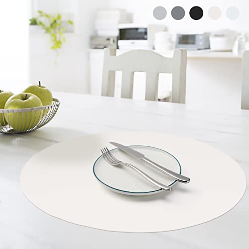 Ewen Thick Large Silicone Mat - 23.6" Diameter Heat Resistant Mat Coffee Mat Placemat Pastry Mat, Silicone Mats For Kitchen Counter, Air Fryer, Coffee Maker, Glass Stove, Makeup, Dough, Crafts, Beige #TOP7