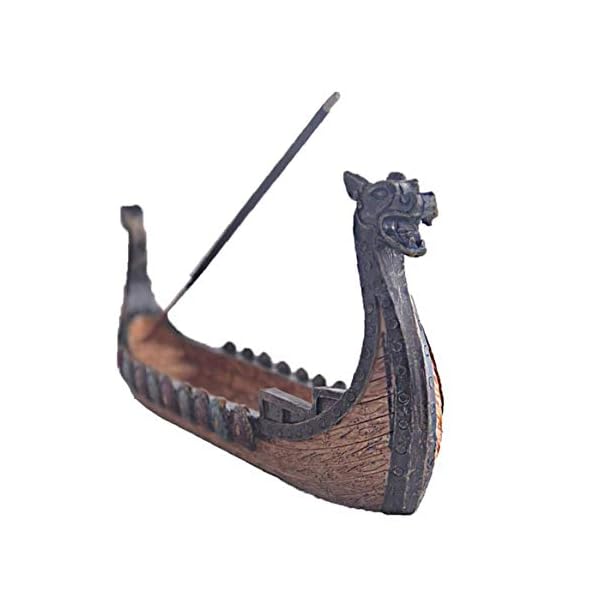 DierCosy Räucherstäbchen Burner Halter Drachenboot-Verzierung Retro Schiffe Censer Handwerk Holz Handgemachtes modernes…
