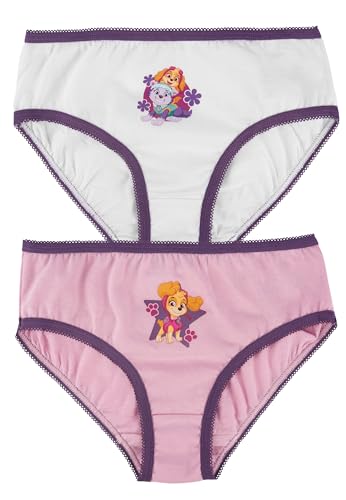 Paw Patrol Lot de 2 slips pour fille Rose/blanc, rose/blanc, 110 cm-116 cm