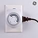 GE 24-Hour Basic Indoor Mechanical Timer, 1 Polarized Outlet Timer, Programmable Daily Cycle, 30-Minute Interval Timer Outlet, Two-Prong Light Timer, Plug Timer, Lamp Timer, White, 1 Pack, 15152