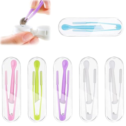 6 Stück Kontaktlinsen Einsetzhilfe,Kontaktlinsensauger,Kontaktlinsen Pinzette,Kontaktlinsen Entferner Weiche Linsen,Kunststoff Kontaktlinsen Sauger,Für Reisen Haushalt 5 Farben