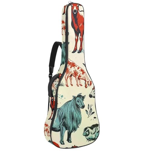Étui guitare acoustique Vintage Animal pour transporter votre basse aux répétitions