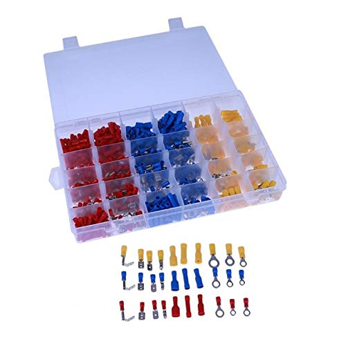 Davitu 720pcs Assorted Insulated Electrical Crimp Terminals Cold Pressing Terminal Electrical Cable Wire Tube Connector - (Color: as show)