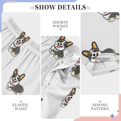 Corgi Tricolor Dog Cartoon Boys Pants for Kids Jogger Pants with Pockets S-XL4