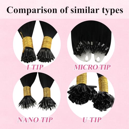 Image of YoungSee Micro Bead Hair Extensions Real Human Hair Black Microlink Hair Extensions Human Hair Jet Black Microbead Hair Extension 16 Inch 50s /57g Micro Ring Hair Extension for Wedding