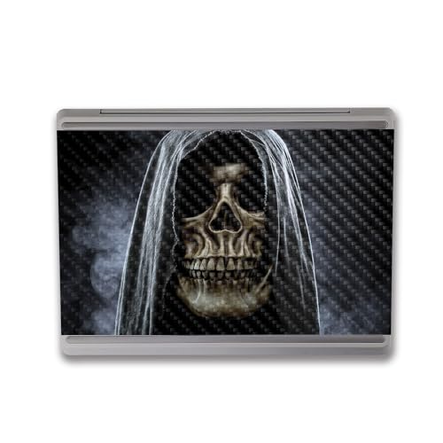 Image of MightySkins Carbon Fiber Skin Compatible with Microsoft Surface Laptop Go 3 (2023) Full Wrap Kit - Reaper Skull | Protective, Durable Textured Carbon Fiber Finish | Made in The USA