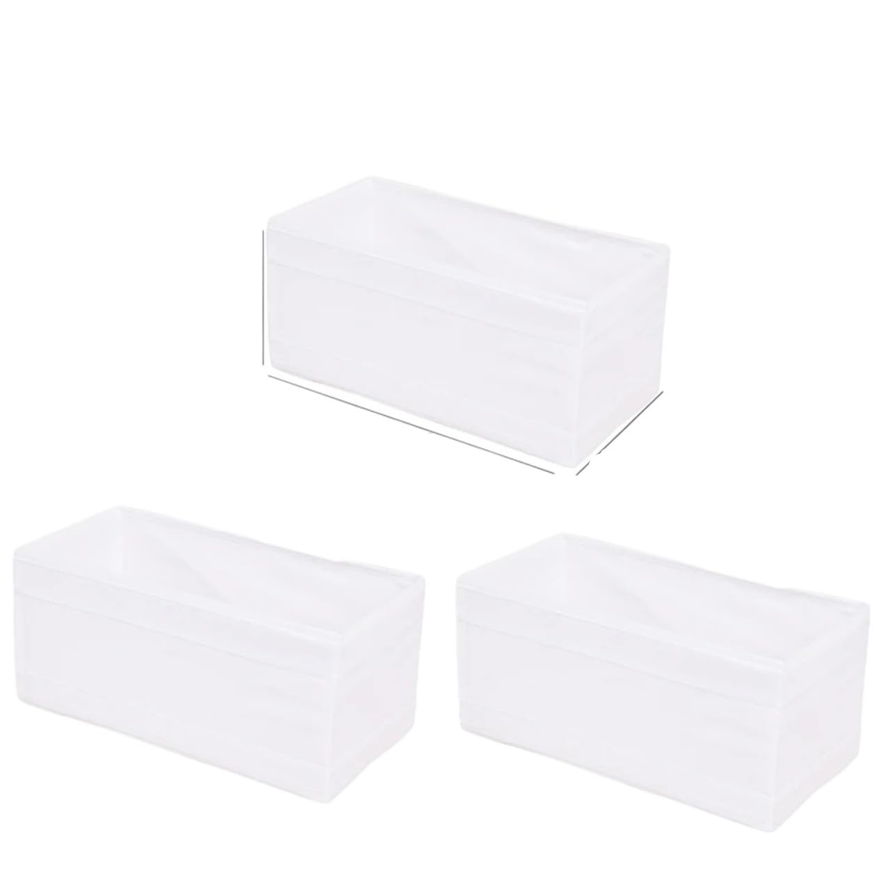 GYTTDERFL Sock Organiser 3/6PCS Clothes Organizer Box Closet Compartment Drawers Foldable Underwear Socks Wardrobe Storage Containers(White M)
