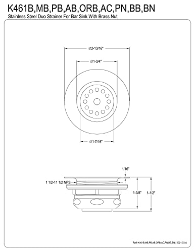 Kingston Brass K461BAC Colador de Canasta para Fregadero miniatura 2