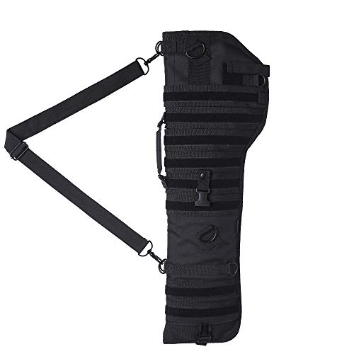 Raprance Rifle Scabbard Bag Rifle Case Tactical Shotgun Velco Molle Shoulder Sling Case Hunting Carry Bags Holster (black)