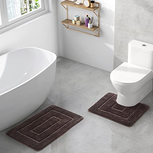 Wpm Bathroom Rugs And Shower Curtain Set. Animal Leopard Print Luxury Absorbent Bath Rug Contour Mat, Non Slip Plush Carpet For Floor. Fabric Shower Curtain, Hooks And Towel Set (Animal Coffee) #TOP2