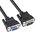 DTech DB9 RS232 Serial Cable Male to Female Extension Null Modem Cord Cross TX/RX line for Data Communication (6 Feet, Black)