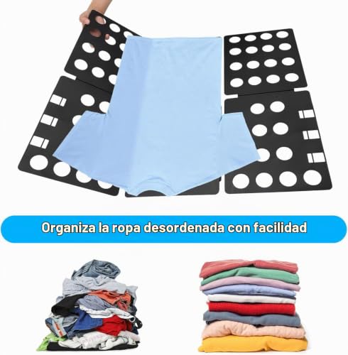 Miniatura 5 de Heanvmyss Doblador Ropa Plegable,Doblador De Organizador Armario,Tablero Para Doblar Camisas,Tableros Para Carpetas De Ropa Para Adultos Niños 67 57 Cm,Negro