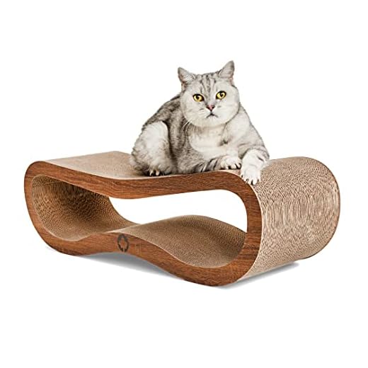 CanadianCat Company ® | XXL Orbit Lounge 2.0 | walnoot | Kat meubilair, krabplank | Quality board + catnip | ca. 84 x 24 x 23 cm