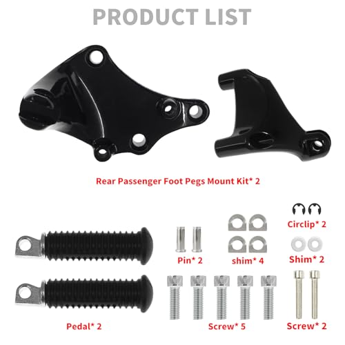 HDBUBALUS Motorcycle Rear Passenger Foot Pegs Footpegs Foot Rests Pedal & Mount Fit for Harley Sportster Iron XL 883 1200 Forty Eight Seventy Two 2014-2022 by HDBUBALUS - Image 6