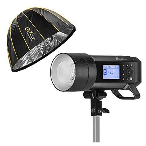 Flashpoint XPLOR 400PRO TTL Battery-Powered Monolight with Built-in R2 2.4GHz Radio Remote System (with Bowens Mount Adapter) - Godox AD400 Pro + Glow EZ Lock Deep Parabolic Quick Softbox (48