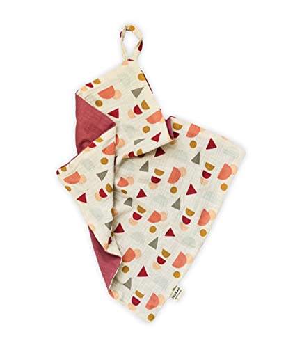 Image of Leyl&Ari Organic Muslin Lovey Security Blanket | Pacifier Holder | Made in USA (Orchid Pink)