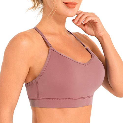 coastal rose Women's Strappy Sports Bra High Support Medium Impact Yoga Tops3