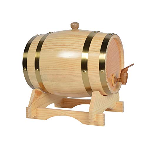 Barril de Vino de Madera de Roble con Soporte, Almacenamiento de Whisky para Cerveza, Ron, oporto y licores