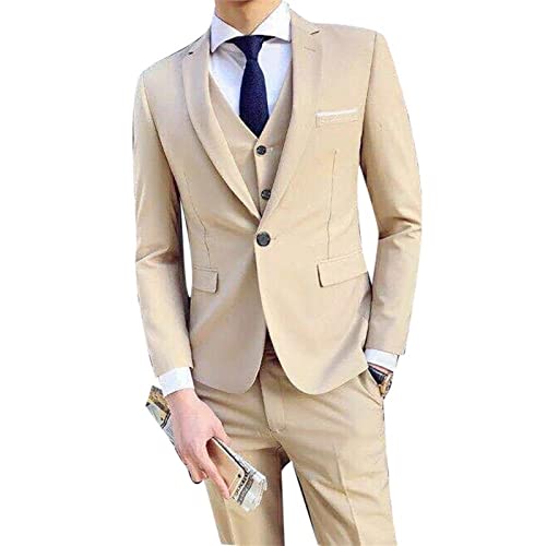 KAKAYO Conjunto masculino de três peças com lapela pontiaguda e dois botões personalizados (cor: pre