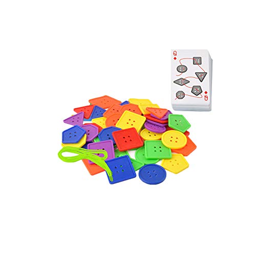 Preescolar Cordón juguete de plástico de geometría Botones Lacing Juego autismo motricidad fina Montessori Juguetes Juguetes educativos para niños pequeños niños