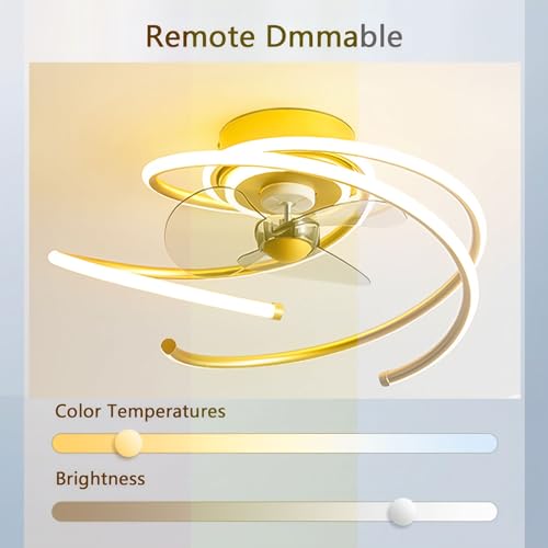 Ventilateur de plafond avec éclairage LED intensité variable et télécommande - 5