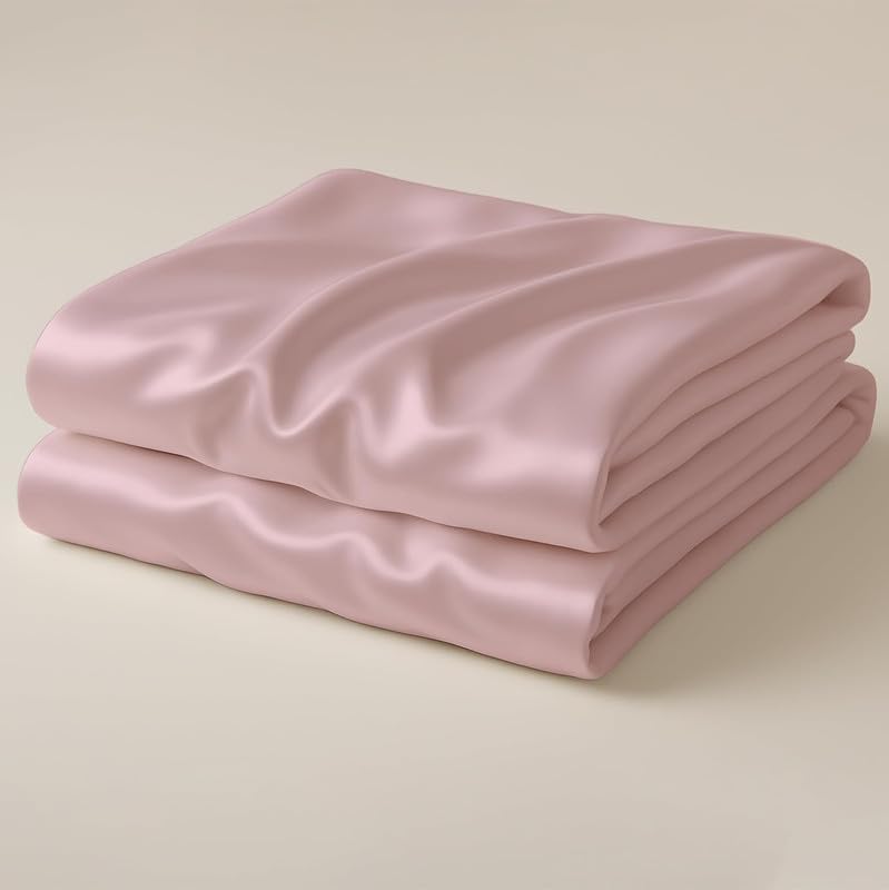 Image of Day Care-Luxury Satin Flat King Size (92x106 Inchs) Bedsheet|Ultra Soft Silky Smooth Touch|Breathable, Lightweight & Skin Friendly|Wrinkle Resistant|Baby Pink