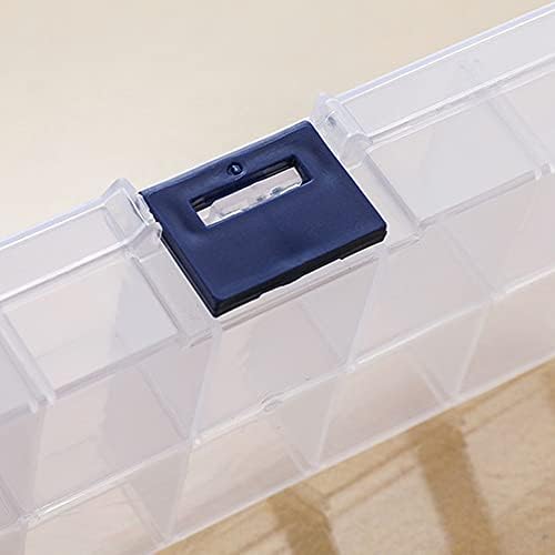 Cdemiy Bead Storage Box, 4 Pcs Clear Plastic Earring Organizer, with 10 Compartments Adjustable Dividers, for DIY Craft Jewellery Beads Diamond Embroidery Nail Earring Accessories, 6.5 x 12.8 x 2.1CM
