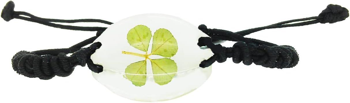 Celtic Real Four Leaf Clover Unisex Bracelet with Gift Box & Guarantee