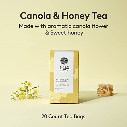 Osulloc Canola Honey Tea (Aromatic Canola Flower & Sweet Honey), Premium Blended Tea From Jeju, Tea Bag Series 20 Count, 1.06 Oz, 30G #TOP1