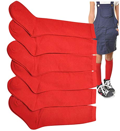 ToBeInStyle Pack of 6 or 12 Classic Cotton Blend Uniform Knee-High Socks - Main Image