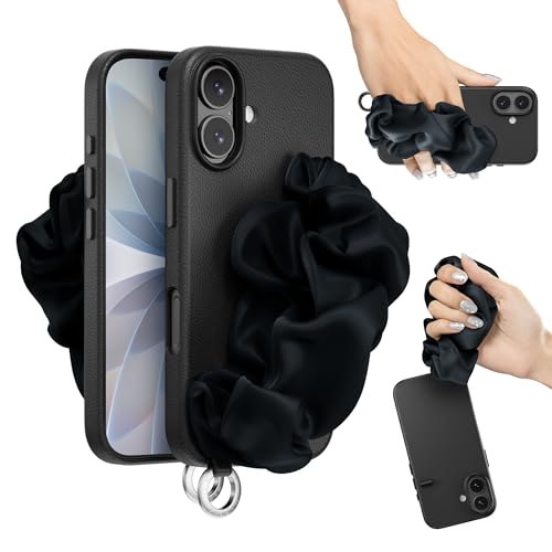 Coque cuir iPhone 17 MAGEASY chic avec dragonne et anneau de doigt intégrés