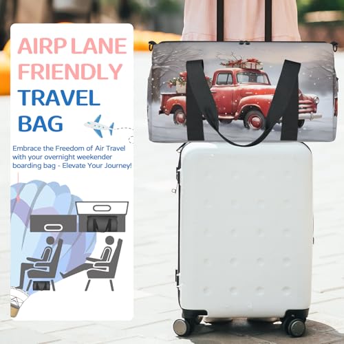 Christmas Truck Gifts Sports Duffle Bag for Women Men Waterproof Overnight Weekender Bag with Adjustable Strap Travel Tote Bags for Beach Yoga Work Dance Swim3