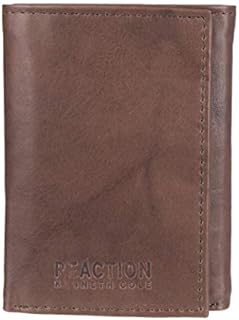 Kenneth Cole REACTION mens - Rfid Genuine Leather Slim Trifold With Id Window and Card Slots Wallet, Brown, One Size US