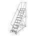 Cotterman - 2610R2632A6E24B4W5C1P6-10-Step Rolling Ladder, Perforated Step Tread, 130 in Overall Height, 800 lb Load Capacity