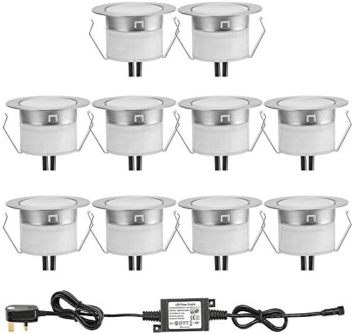 RGBW Led Decking Lights Waterproof IP67 Ø31MM + WiFi Controller - Lighting for Terrace/Patio/Path/Wall/Garden/Decoration, 10 Packs