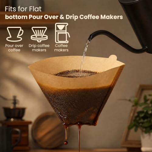 Image of 500 Count Coffee Filters #4, Unbleached Cone Coffee Filter 8-12 Cup