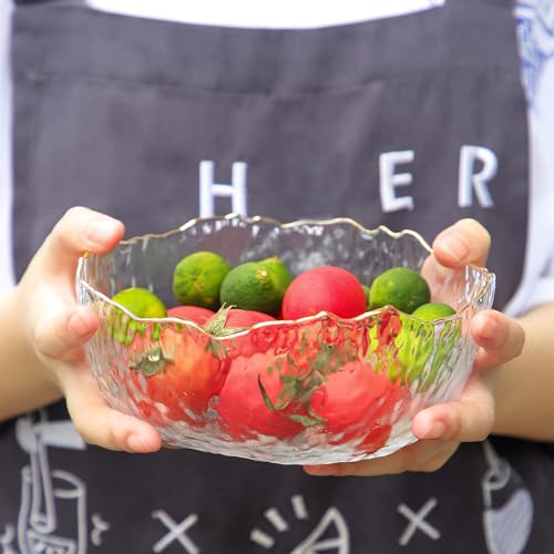 TOSSOW Glass Salad Bowl Irregular Shape Serving Bowls, 25 oz Pyrex Mixing Bowls for Kitchen Prep, Fruit, Snack, Dessert, and Candy Dishes or Nut Bowls(Transparent) by T TOSSOW - Image 6