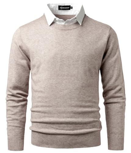 Harbrosrce Pull Homme avec Col Chemise Factice 2 in 1 Pull-Over Manches Longues sous-Pull Tricot Basique Pulls