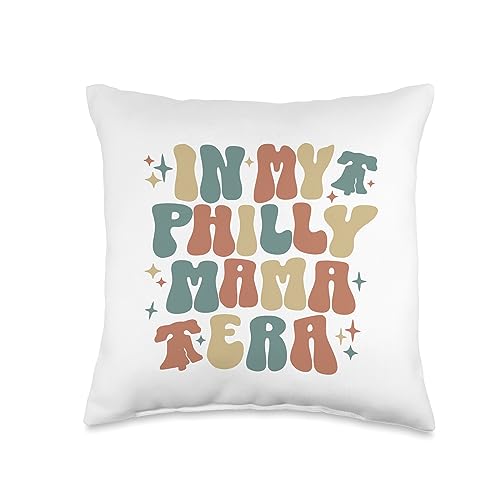VINTAGE RETRO PHILADELPHIA PHILLY THROWBACK GIFTS Retro Vintage in My Philly Mama Liberty Bell ERA Throw Pillow, 16x16, Multicolor