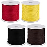 【PREMIUM 】 Matériau en nylon de haute qualité disponible en quatre couleurs élégantes : noir, rouge foncé, marron foncé et jaune doré ; parfait pour la création de bijoux créatifs et offrant des options élégantes et polyvalentes.