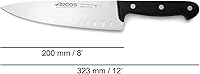 Vista 2 de Arcos Cuchillo de chef Granton de acero inoxidable de 8 pulgadas. Cuchillo de cocina para cortar y pelar alimentos pequeños. Mango ergonómico