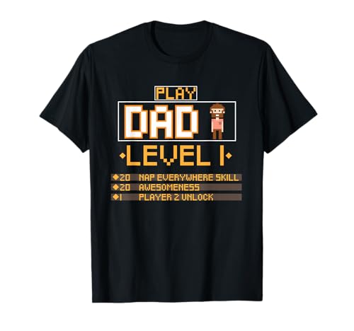 Divertida camiseta de nivel 1 para papá Camiseta