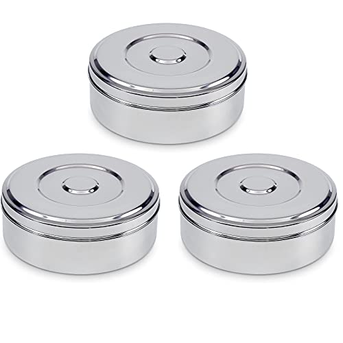 Zinel Juego de 3 recipientes de Acero Inoxidable para Alimentos, 14,5 cm, Metalizado, Talla única Cover