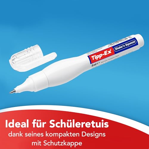 Tipp-Ex Korrekturstift Shake 'n Squeeze, je 8ml, 3er Pack, Ideal für das Büro, das Home Office oder die Schule