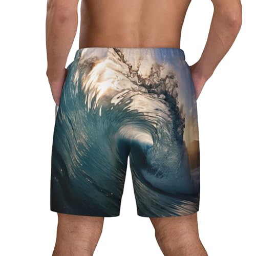 Beautiful Ocean Waves Print Men Stylish Functionality Swim Trunks Breathable Beach Shorts Surfing Gym Fishing4